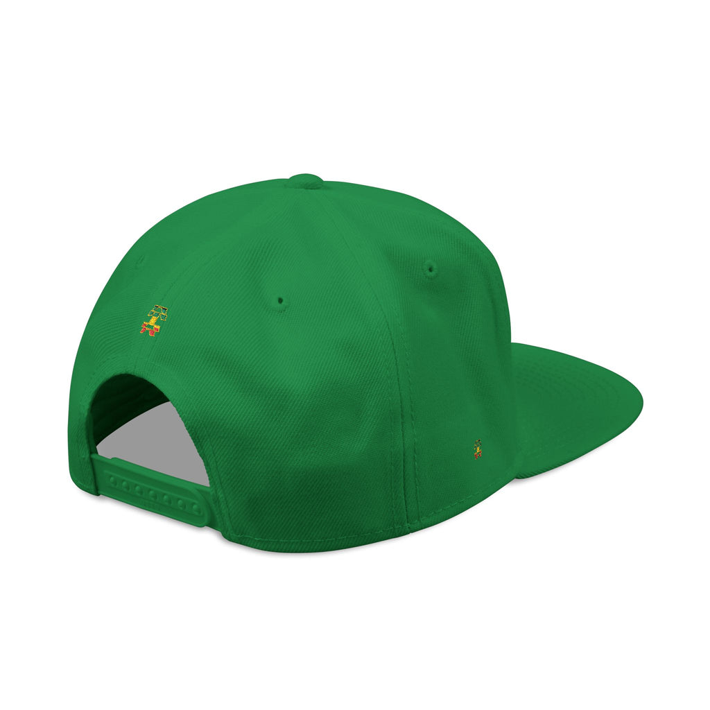 Rasta Embroidered Snapback Hat – Colorful Reggae Leaf Design