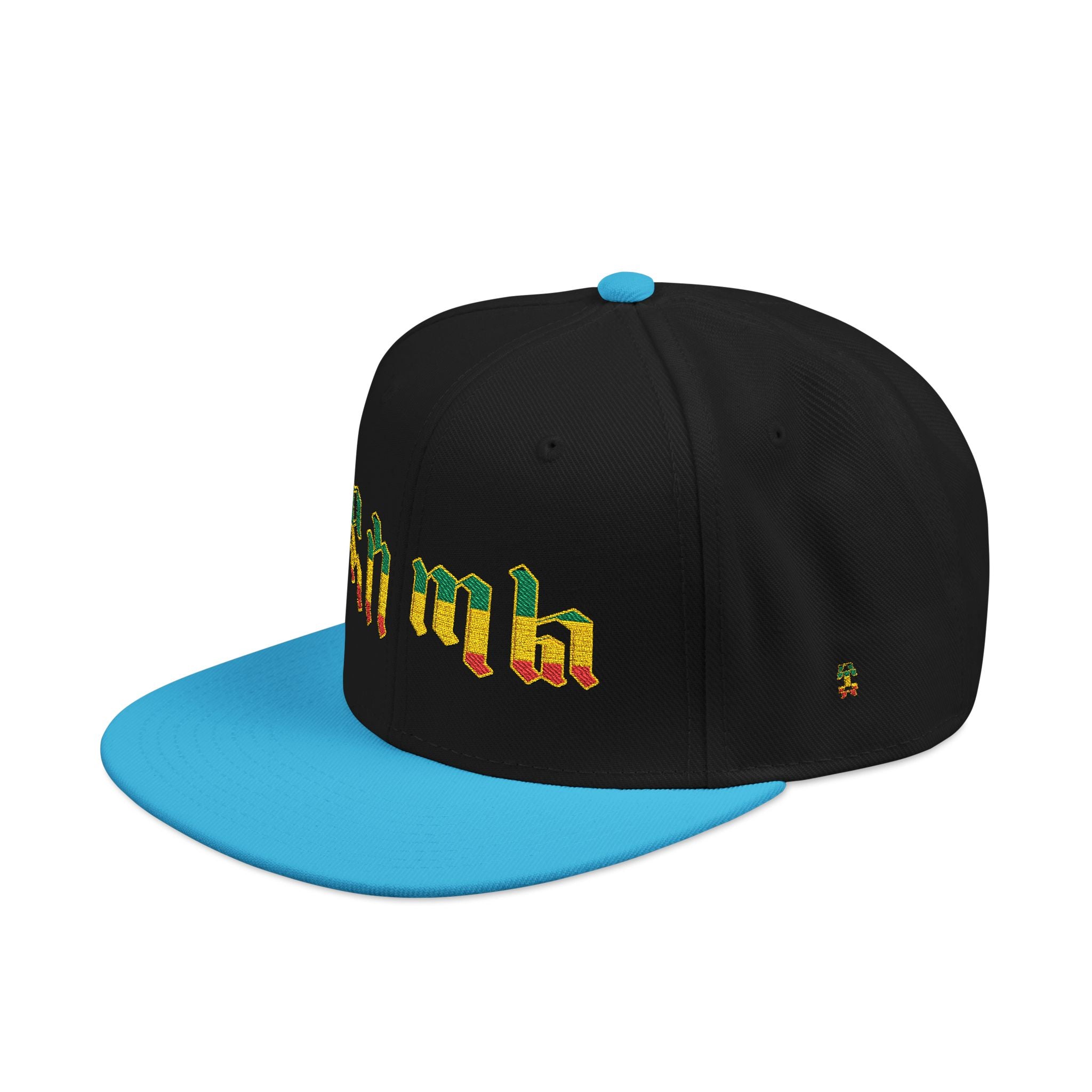 Rasta Embroidered Snapback Hat – Colorful Reggae Leaf Design