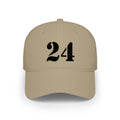Embroidered '24' Low Profile Baseball Cap — Minimal Vintage Number Hat