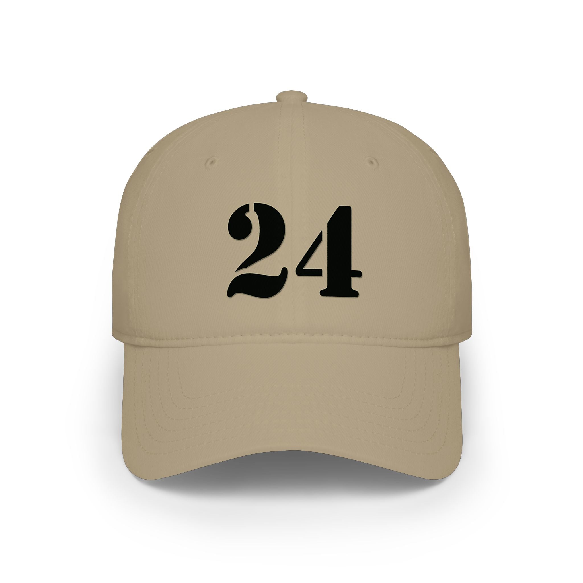 Embroidered '24' Low Profile Baseball Cap — Minimal Vintage Number Hat