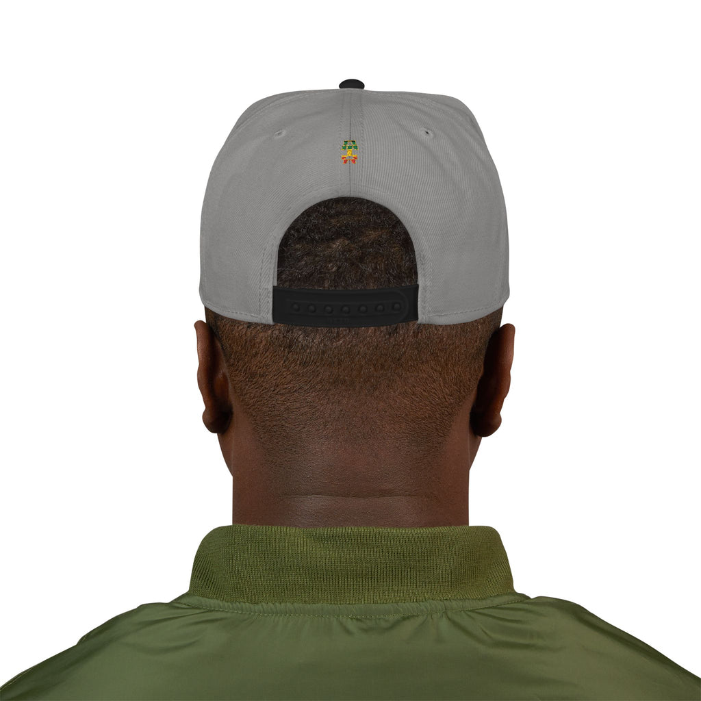 Rasta Embroidered Snapback Hat – Colorful Reggae Leaf Design