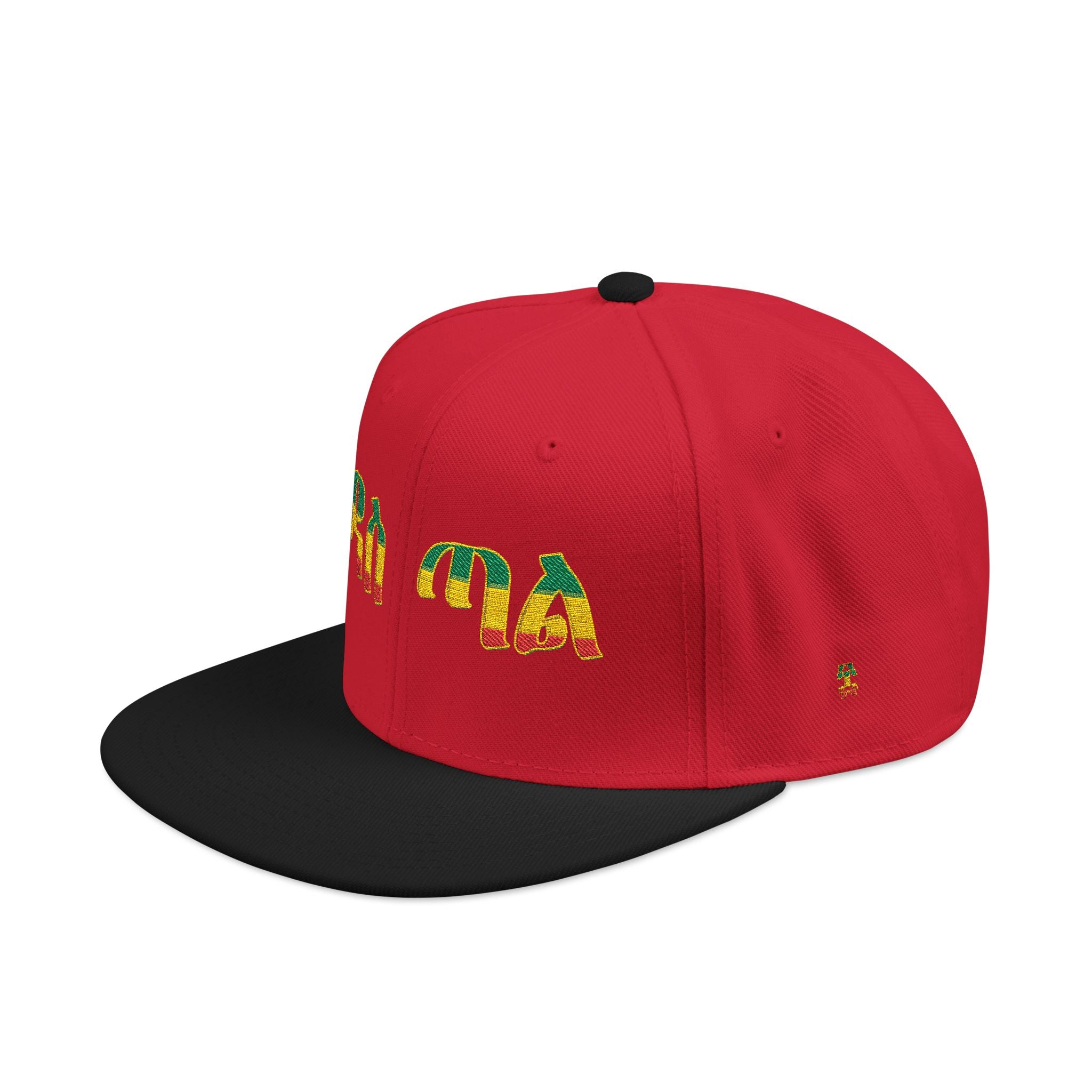 Rasta Embroidered Snapback Hat – Colorful Reggae Leaf Design