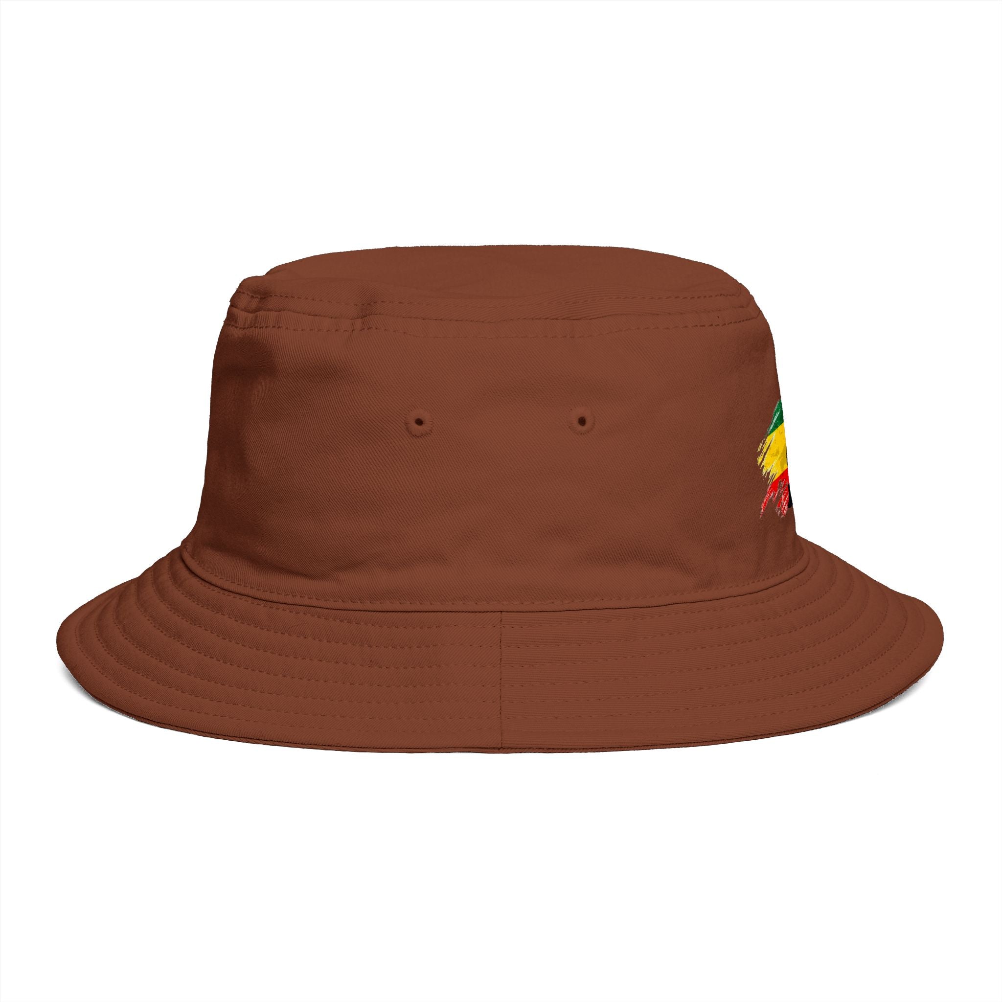 Rastafari Colors Bucket Hat with Ethiopia Lion of Judah Symbol