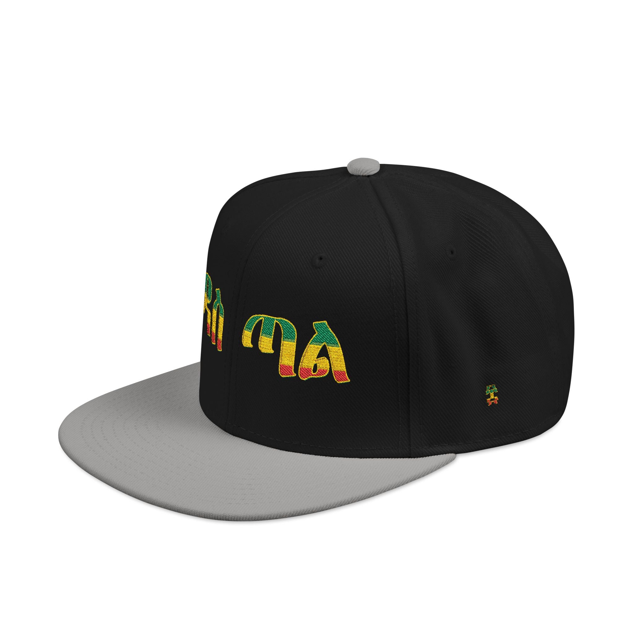 Rasta Embroidered Snapback Hat – Colorful Reggae Leaf Design