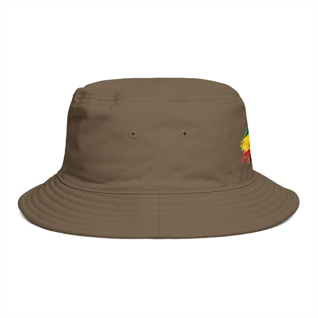 Rastafari Colors Bucket Hat with Ethiopia Lion of Judah Symbol