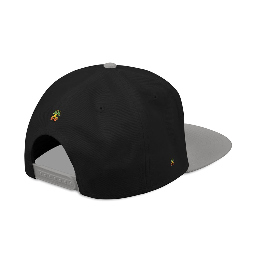 Rasta Embroidered Snapback Hat – Colorful Reggae Leaf Design