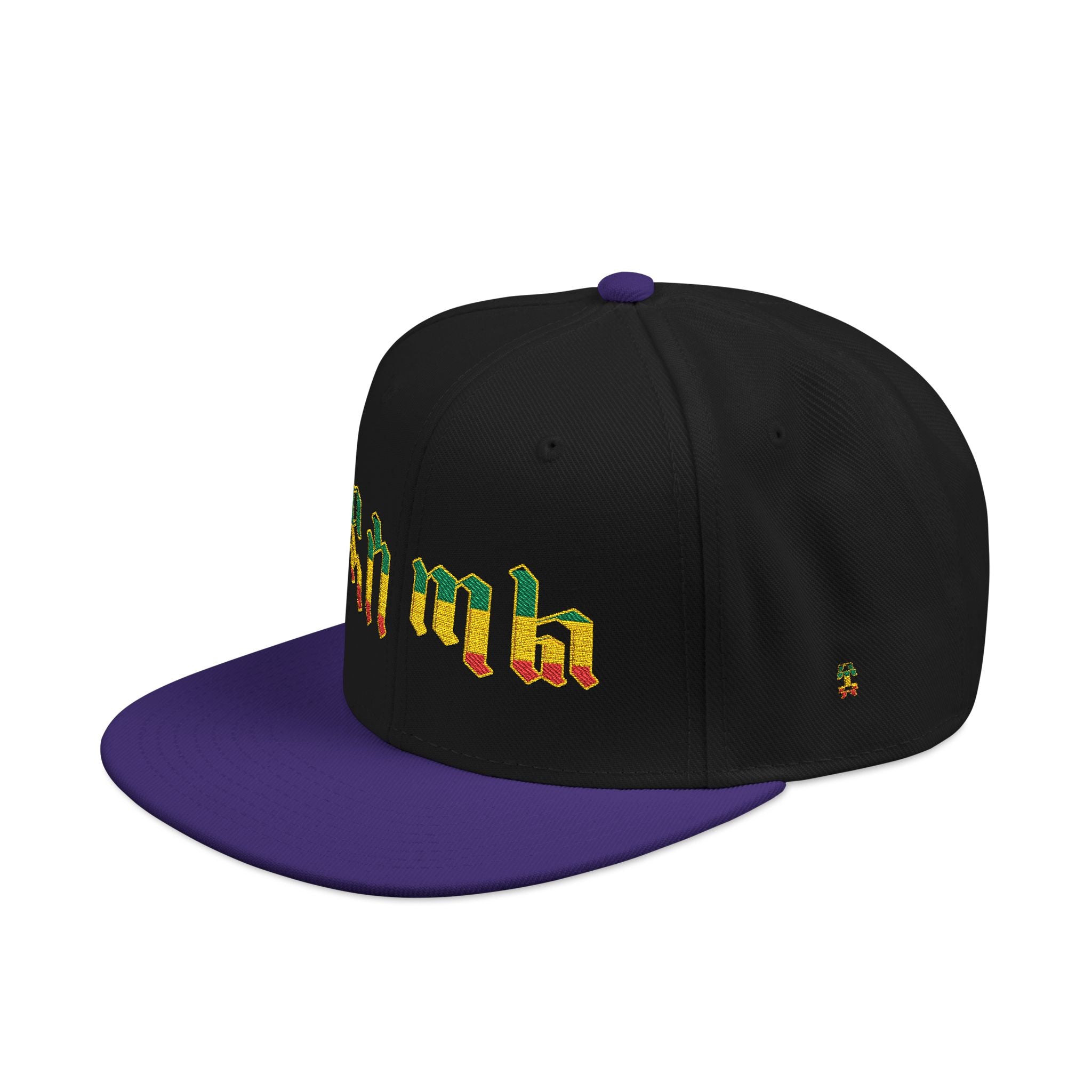 Rasta Embroidered Snapback Hat – Colorful Reggae Leaf Design
