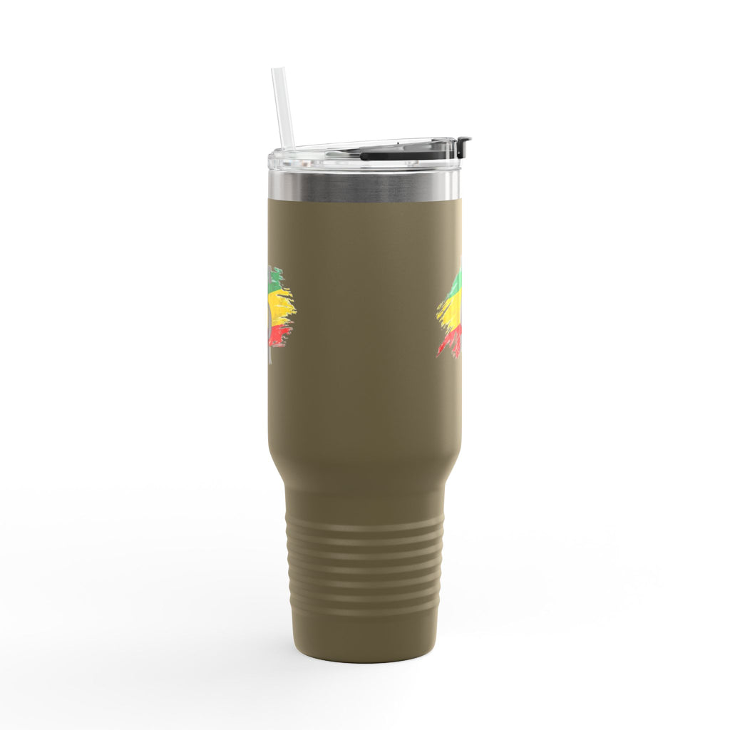 40oz Insulated Travel Mug — Colorful Brushstroke Number 6 Design