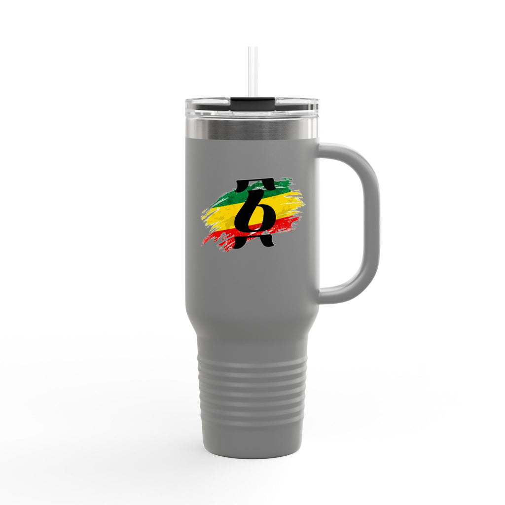 40oz Insulated Travel Mug — Colorful Brushstroke Number 6 Design