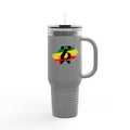 40oz Insulated Travel Mug — Colorful Brushstroke Number 6 Design