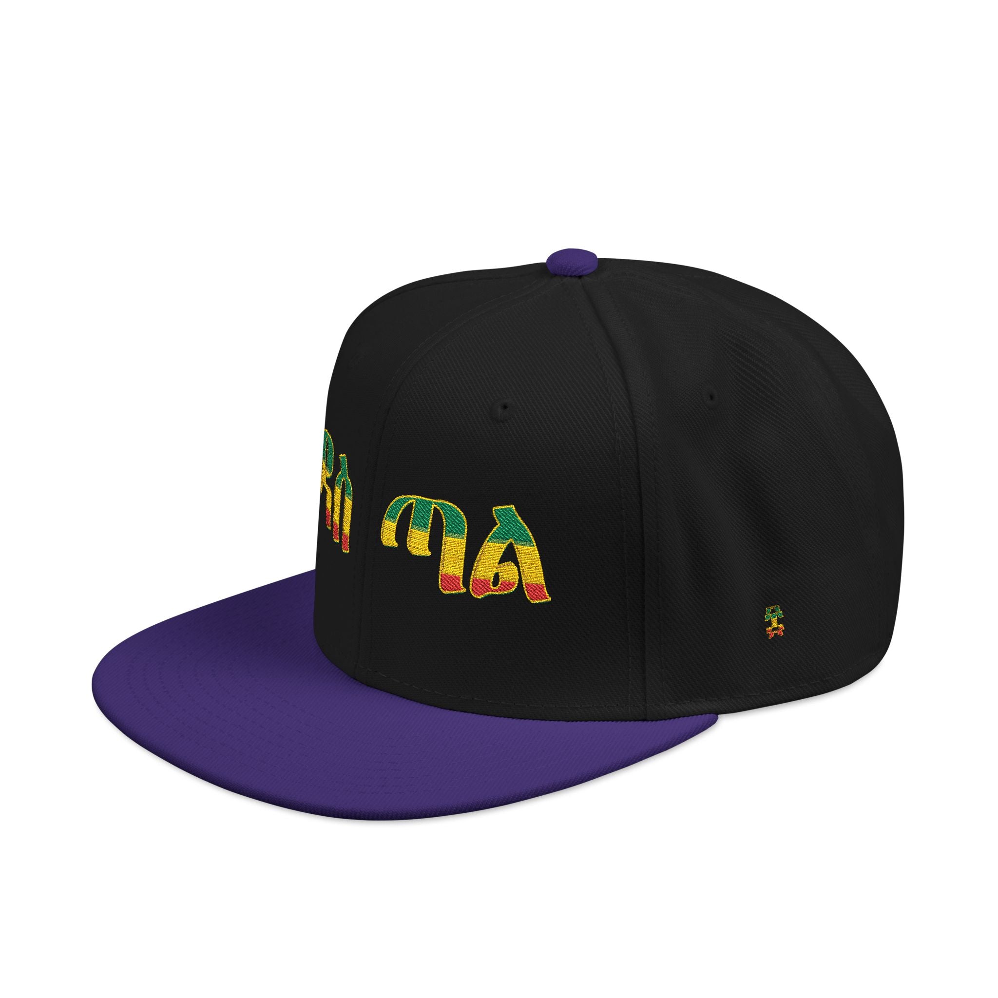 Rasta Embroidered Snapback Hat – Colorful Reggae Leaf Design