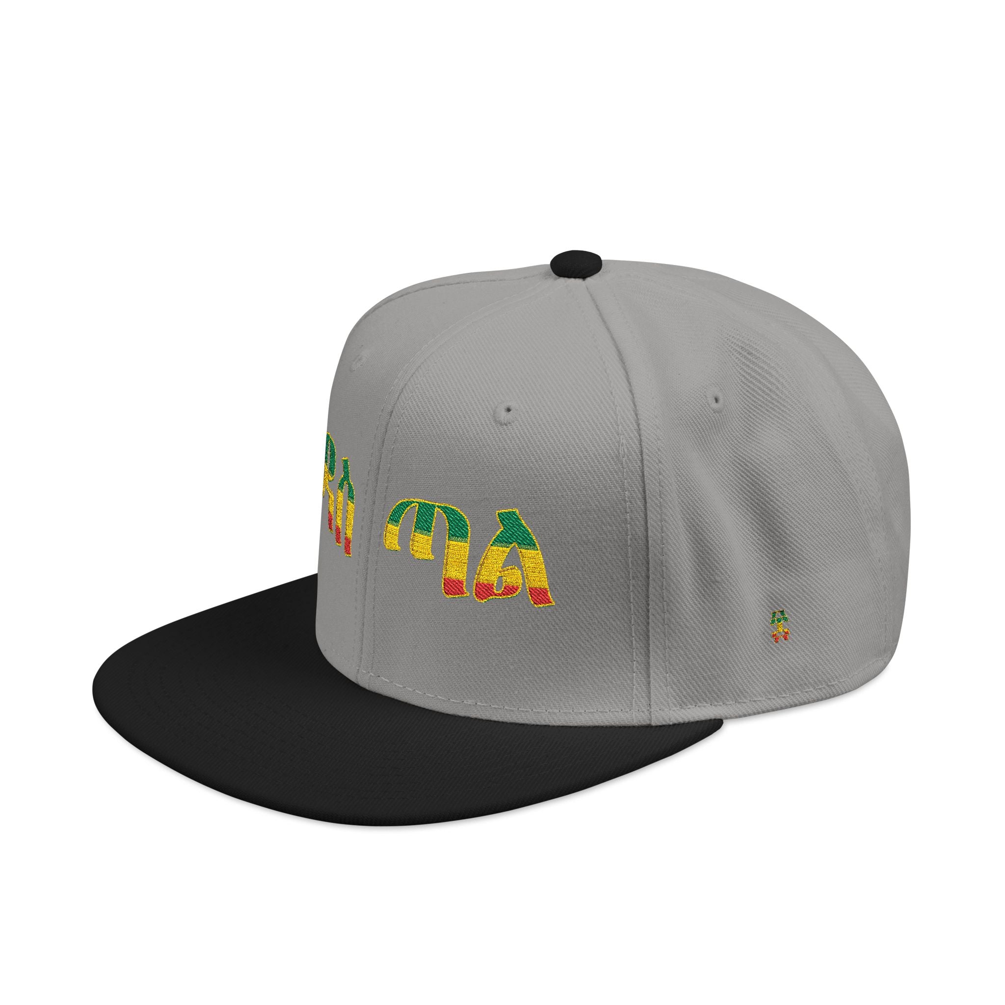Rasta Embroidered Snapback Hat – Colorful Reggae Leaf Design
