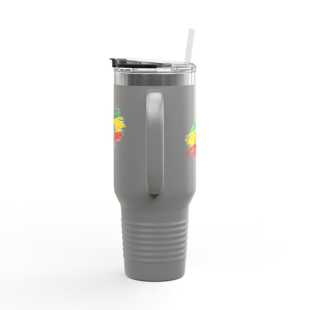 40oz Insulated Travel Mug — Colorful Brushstroke Number 6 Design