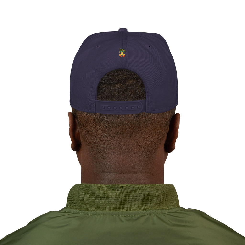 Rasta Embroidered Snapback Hat – Colorful Reggae Leaf Design