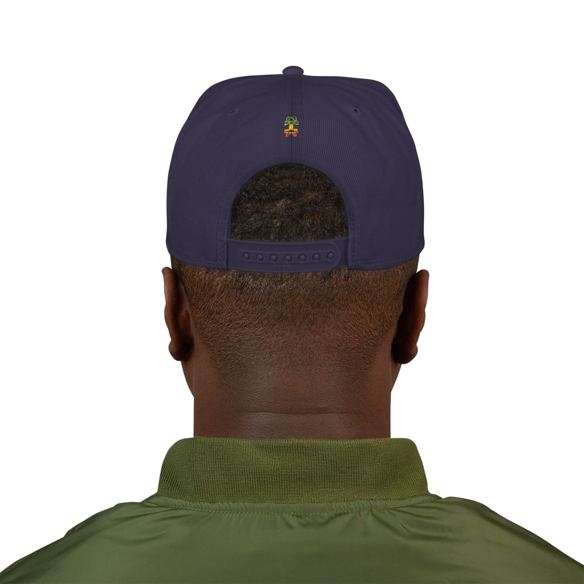 Rasta Embroidered Snapback Hat – Colorful Reggae Leaf Design