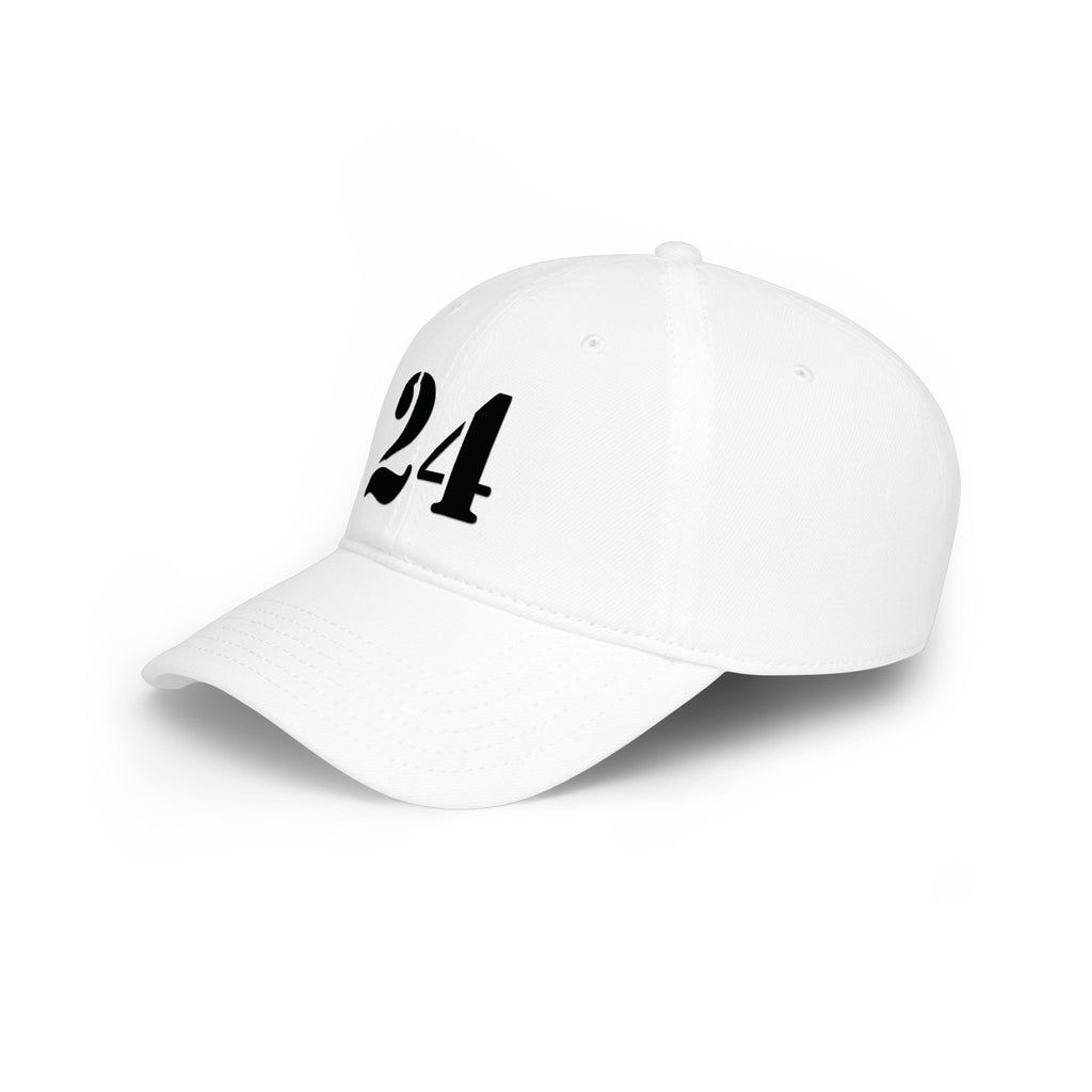 Embroidered '24' Low Profile Baseball Cap — Minimal Vintage Number Hat