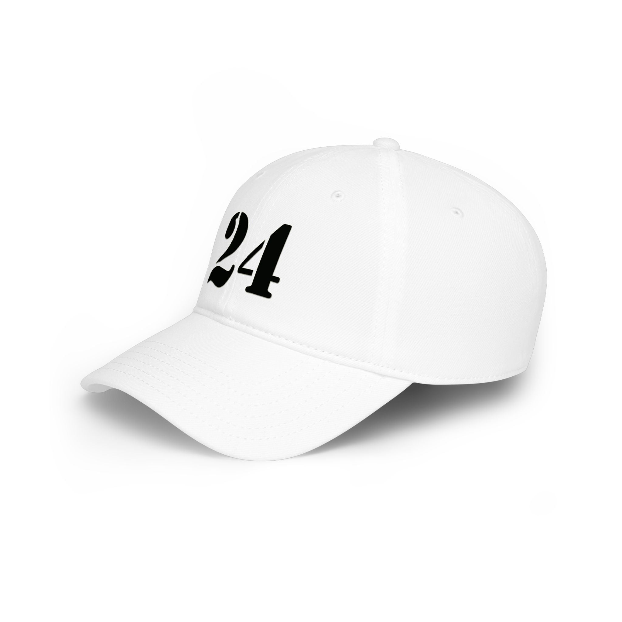 Embroidered '24' Low Profile Baseball Cap — Minimal Vintage Number Hat