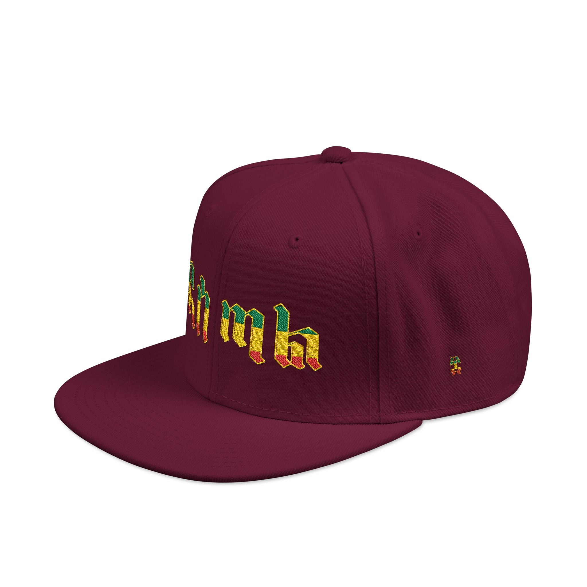 Rasta Embroidered Snapback Hat – Colorful Reggae Leaf Design