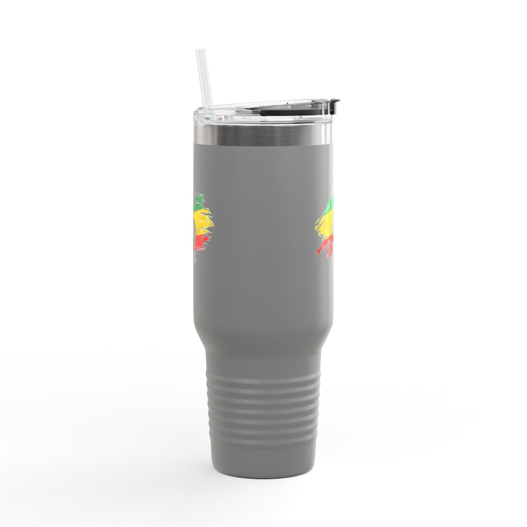 40oz Insulated Travel Mug — Colorful Brushstroke Number 6 Design