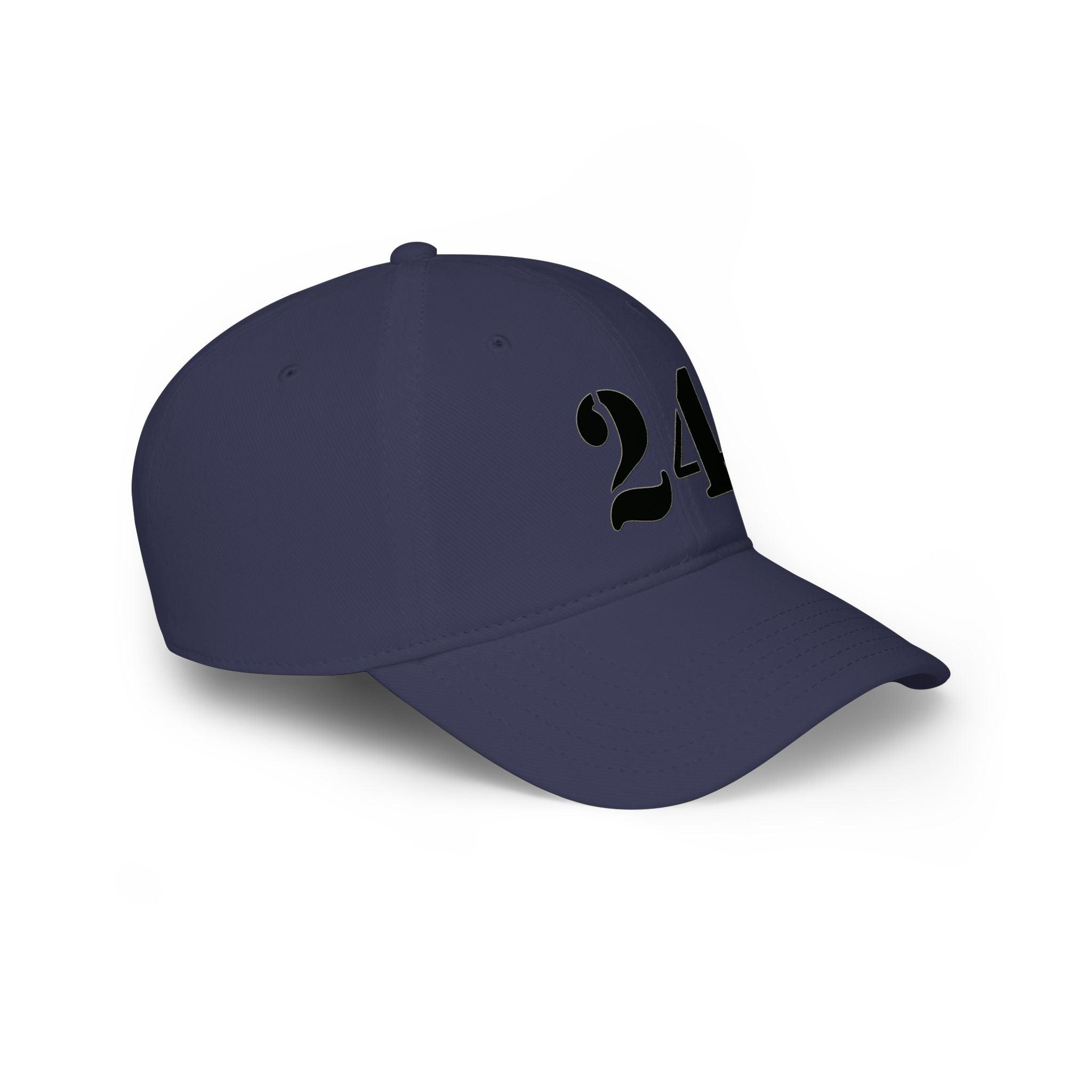 Embroidered '24' Low Profile Baseball Cap — Minimal Vintage Number Hat
