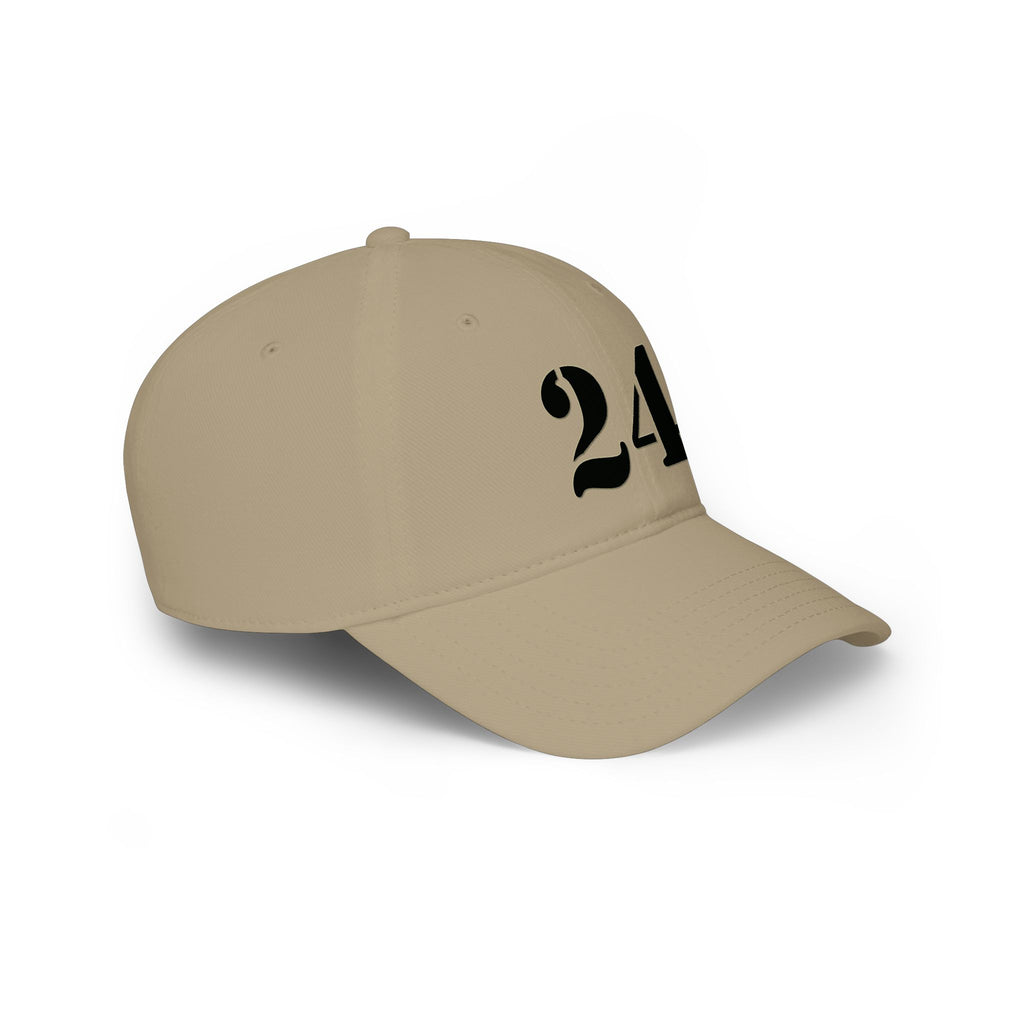 Embroidered '24' Low Profile Baseball Cap — Minimal Vintage Number Hat