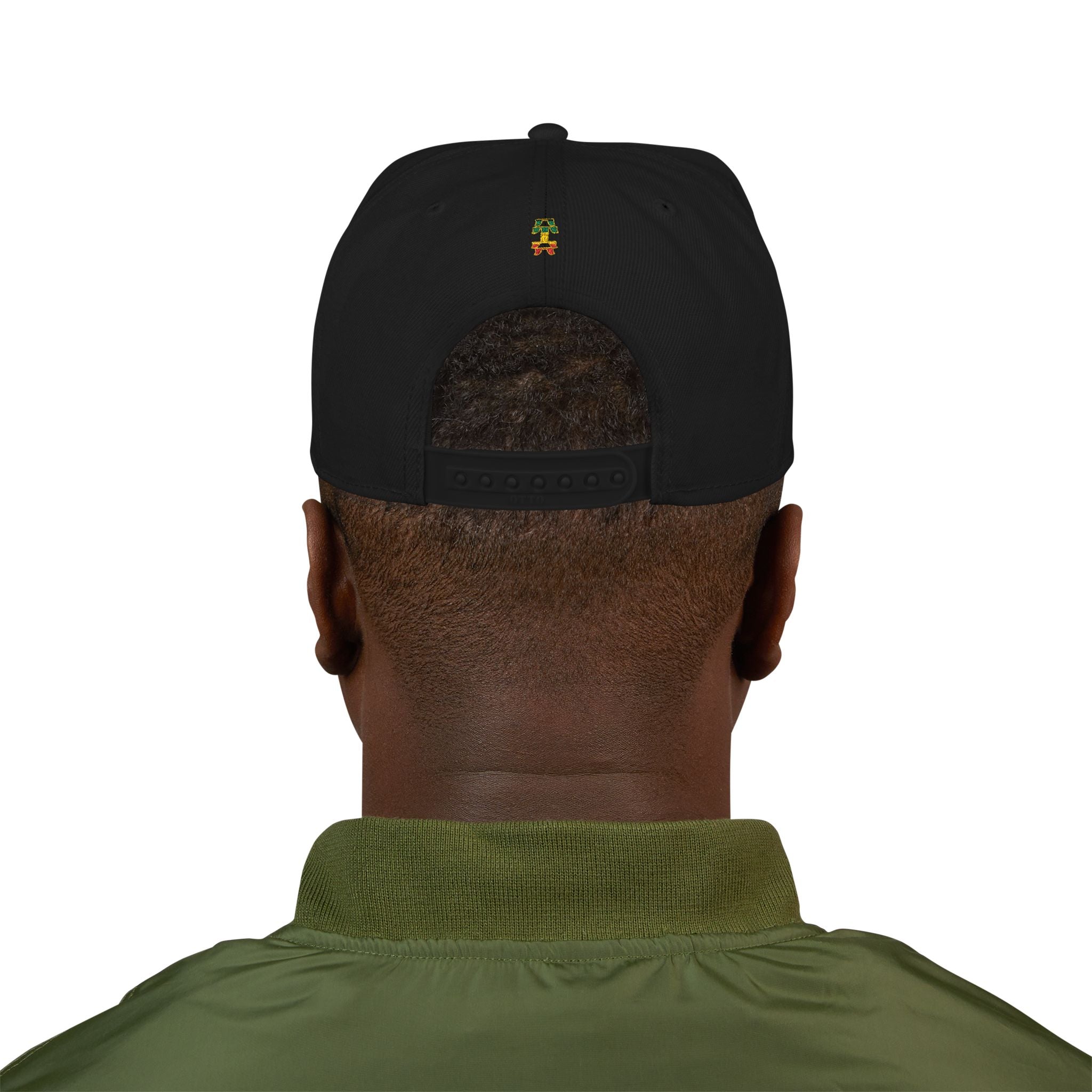 Rasta Embroidered Snapback Hat – Colorful Reggae Leaf Design