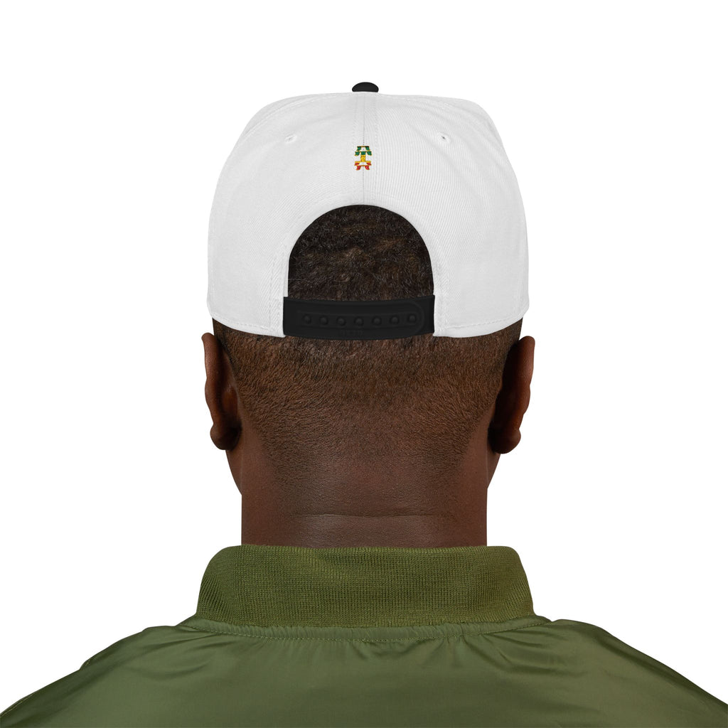 Rasta Embroidered Snapback Hat – Colorful Reggae Leaf Design