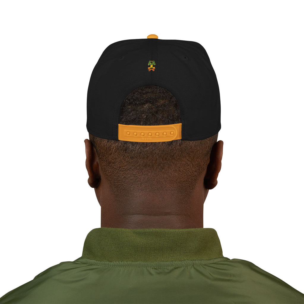 Rasta Embroidered Snapback Hat – Colorful Reggae Leaf Design