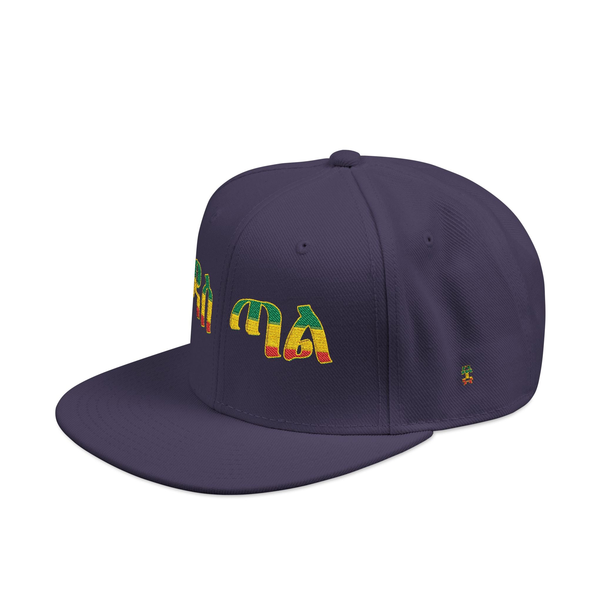 Rasta Embroidered Snapback Hat – Colorful Reggae Leaf Design