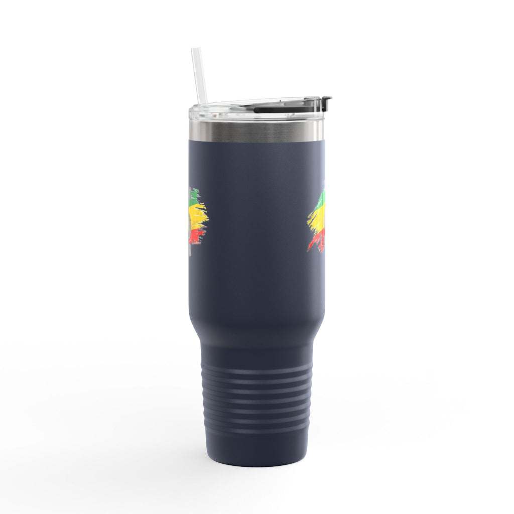 40oz Insulated Travel Mug — Colorful Brushstroke Number 6 Design