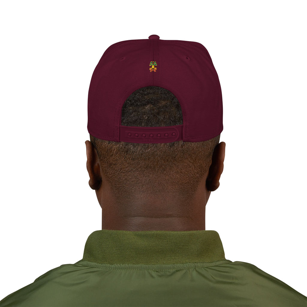 Rasta Embroidered Snapback Hat – Colorful Reggae Leaf Design