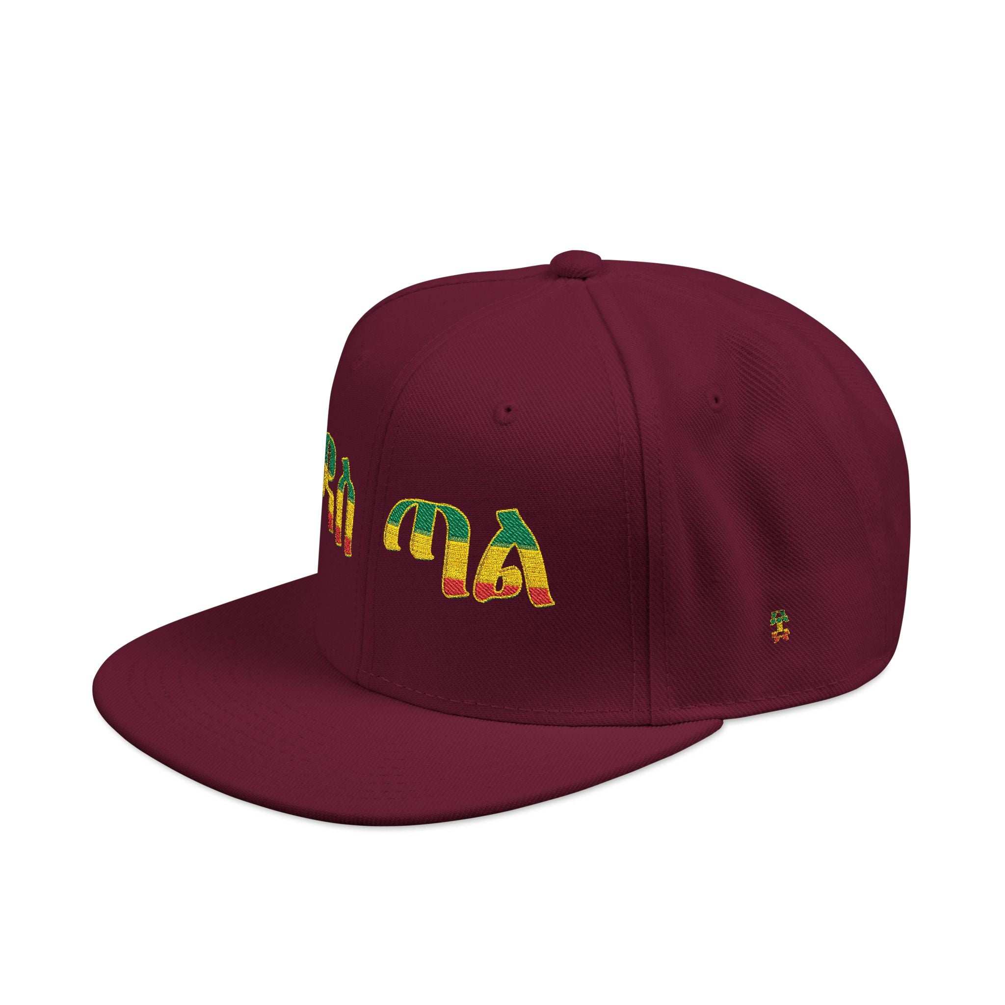 Rasta Embroidered Snapback Hat – Colorful Reggae Leaf Design