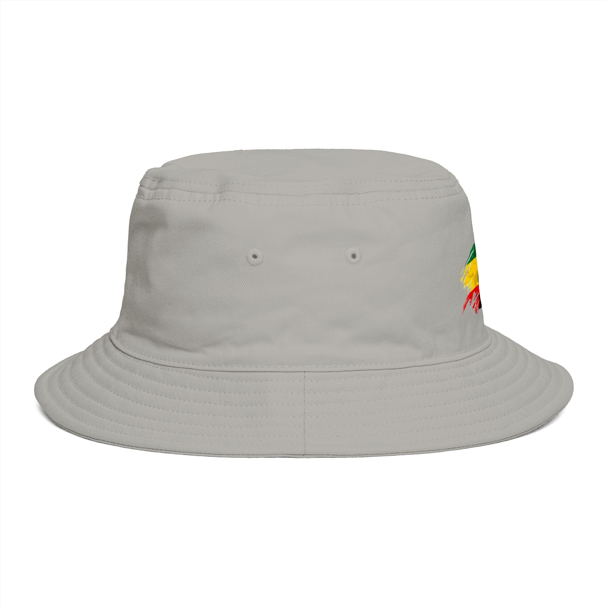 Rastafari Colors Bucket Hat with Ethiopia Lion of Judah Symbol