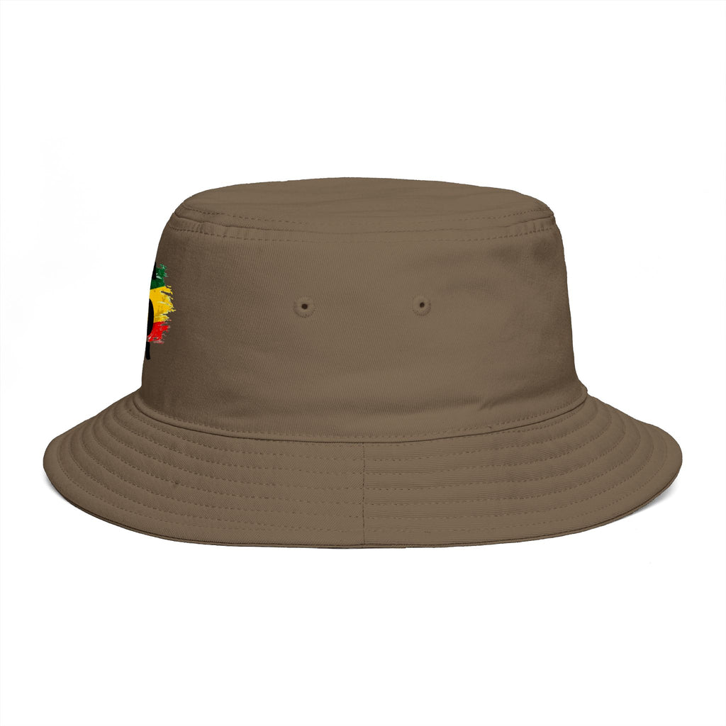 Rastafari Colors Bucket Hat with Ethiopia Lion of Judah Symbol
