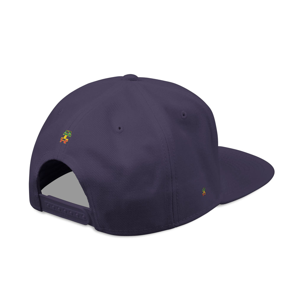 Rasta Embroidered Snapback Hat – Colorful Reggae Leaf Design