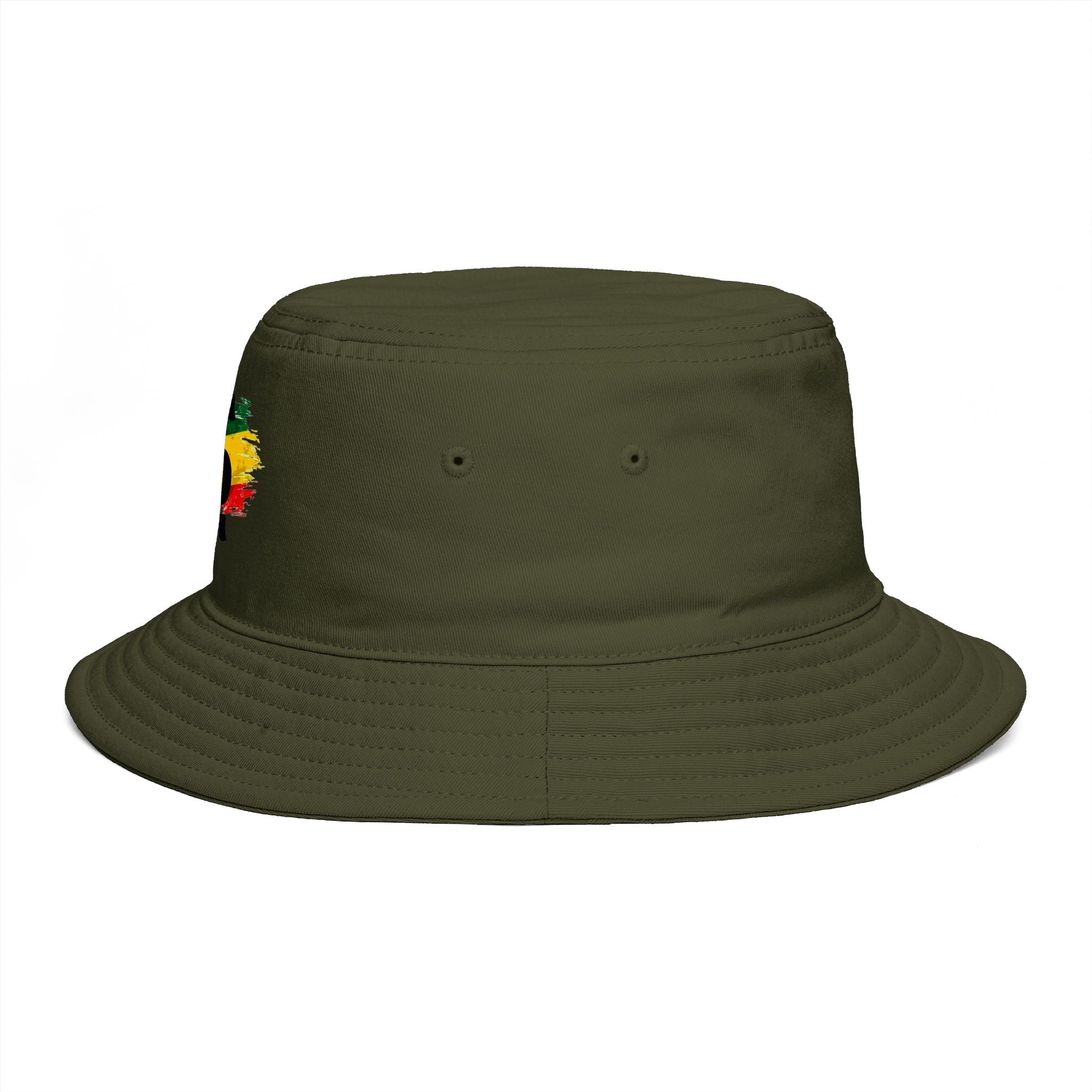 Rastafari Colors Bucket Hat with Ethiopia Lion of Judah Symbol