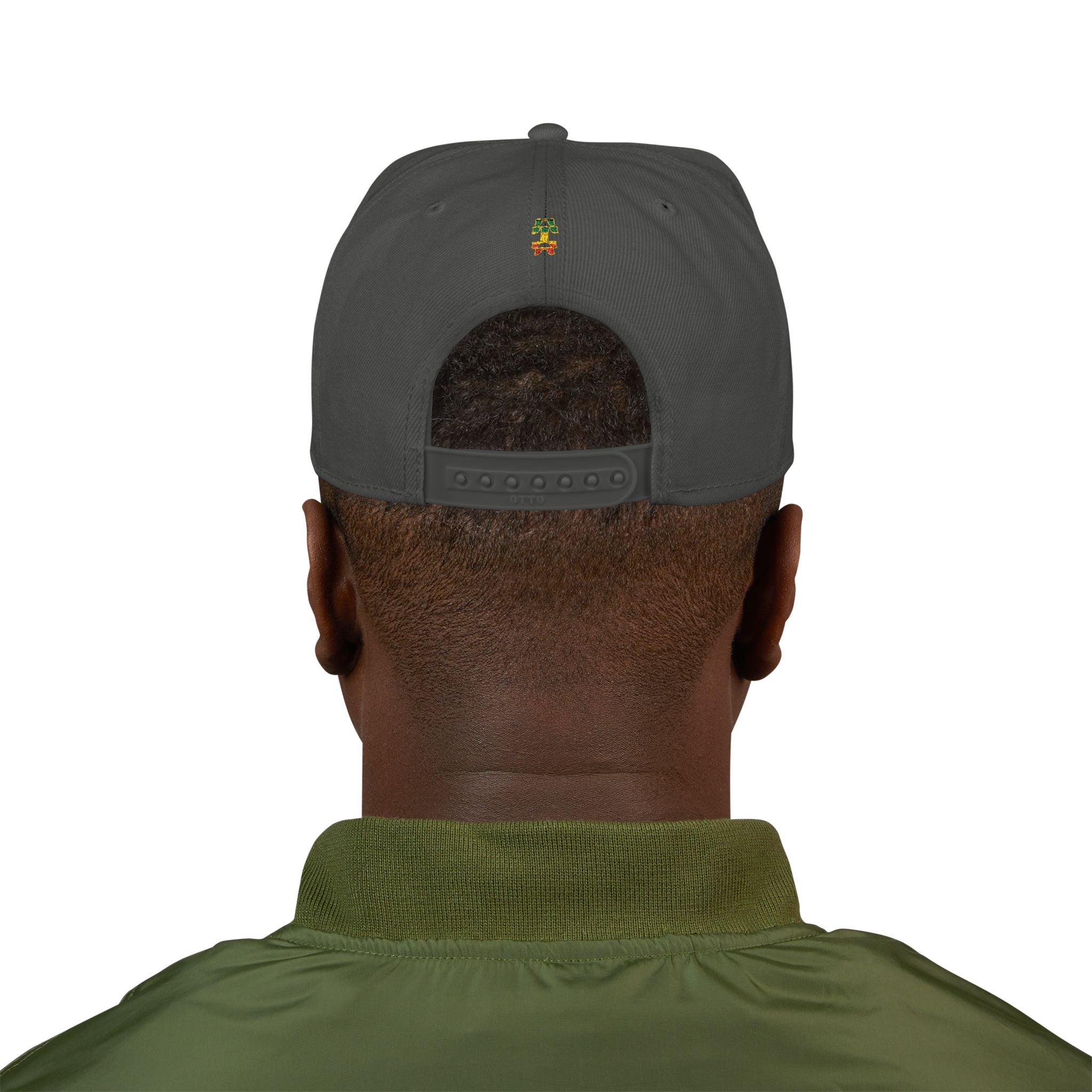 Rasta Embroidered Snapback Hat – Colorful Reggae Leaf Design