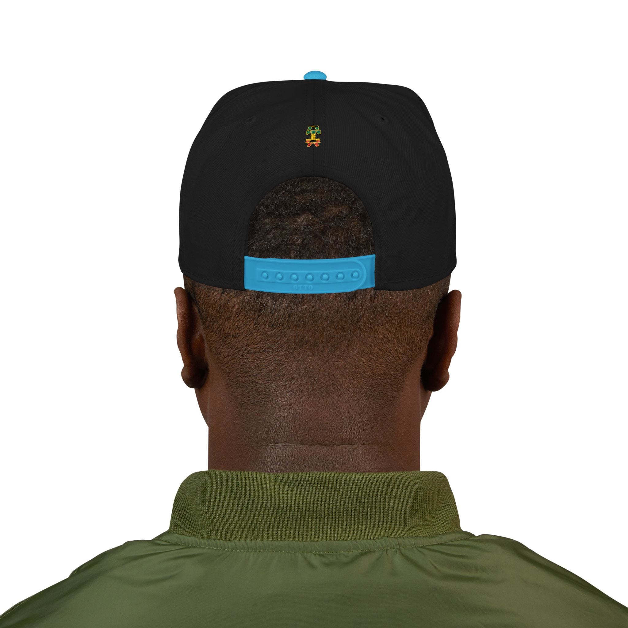 Rasta Embroidered Snapback Hat – Colorful Reggae Leaf Design