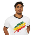 Ethiopia Flag Brushstroke Ringer T-Shirt