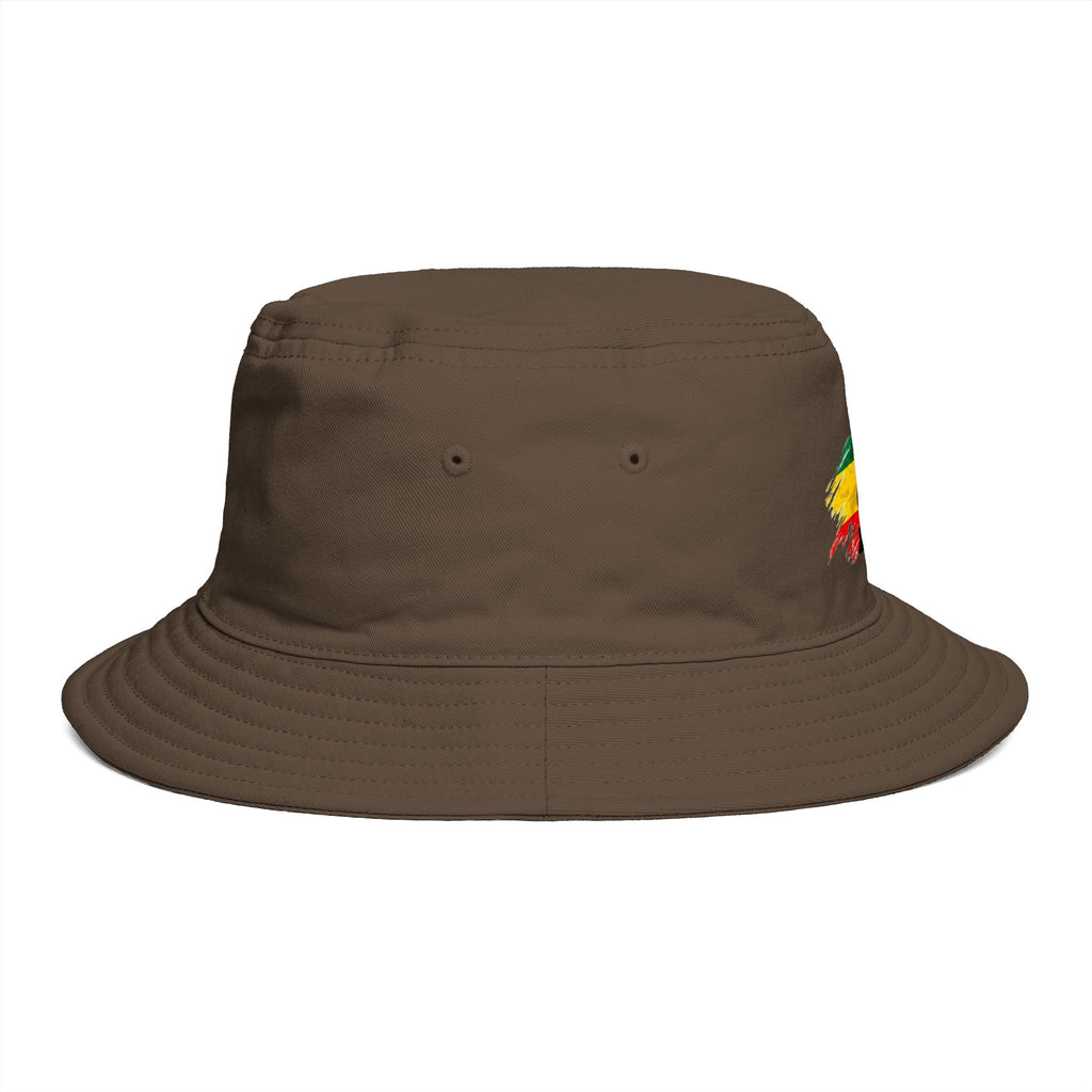 Rastafari Colors Bucket Hat with Ethiopia Lion of Judah Symbol