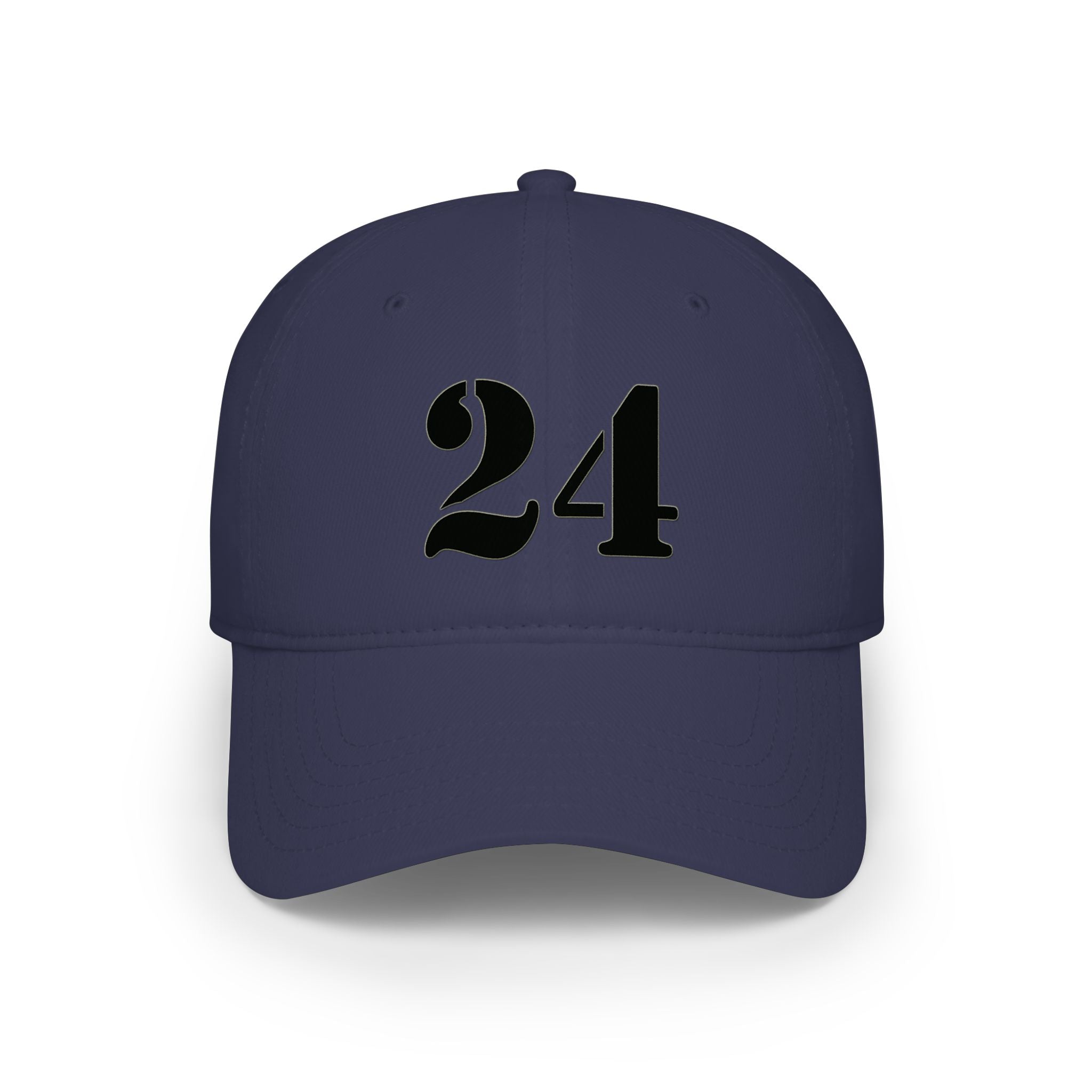 Embroidered '24' Low Profile Baseball Cap — Minimal Vintage Number Hat