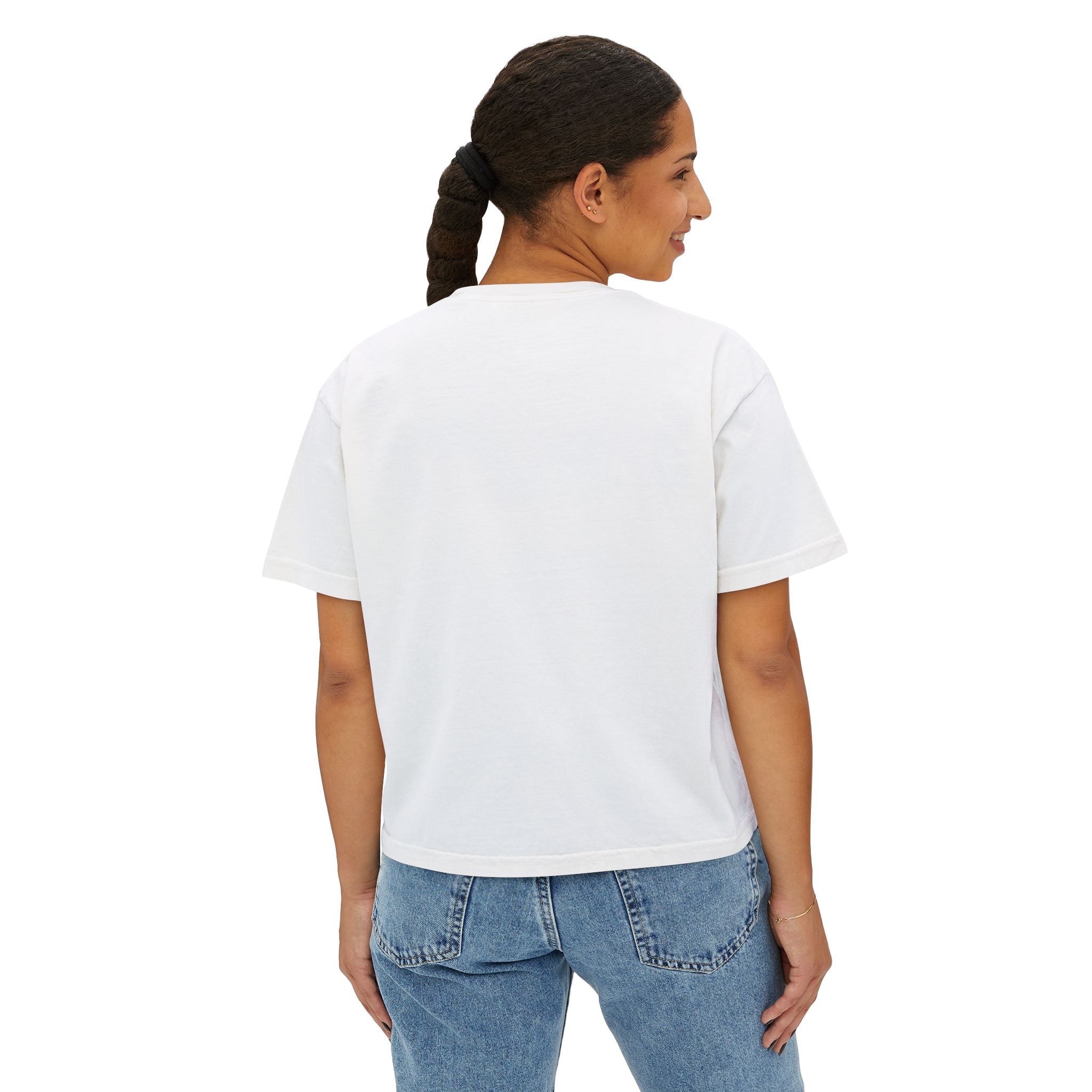 Amharic Love Boxy Tee — Women's Ethiopian Script Graphic Shirt