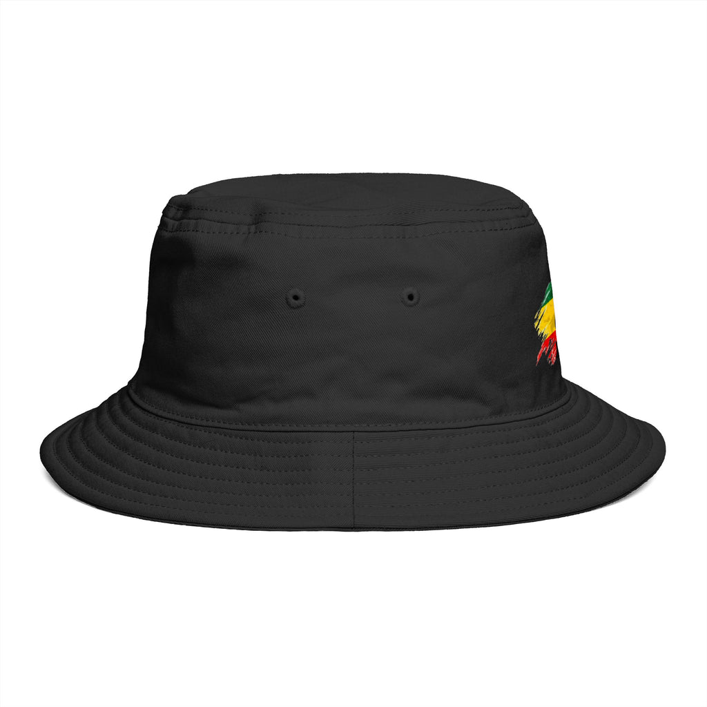 Rastafari Colors Bucket Hat with Ethiopia Lion of Judah Symbol