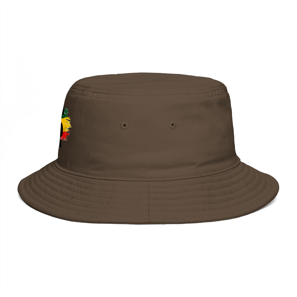 Rastafari Colors Bucket Hat with Ethiopia Lion of Judah Symbol