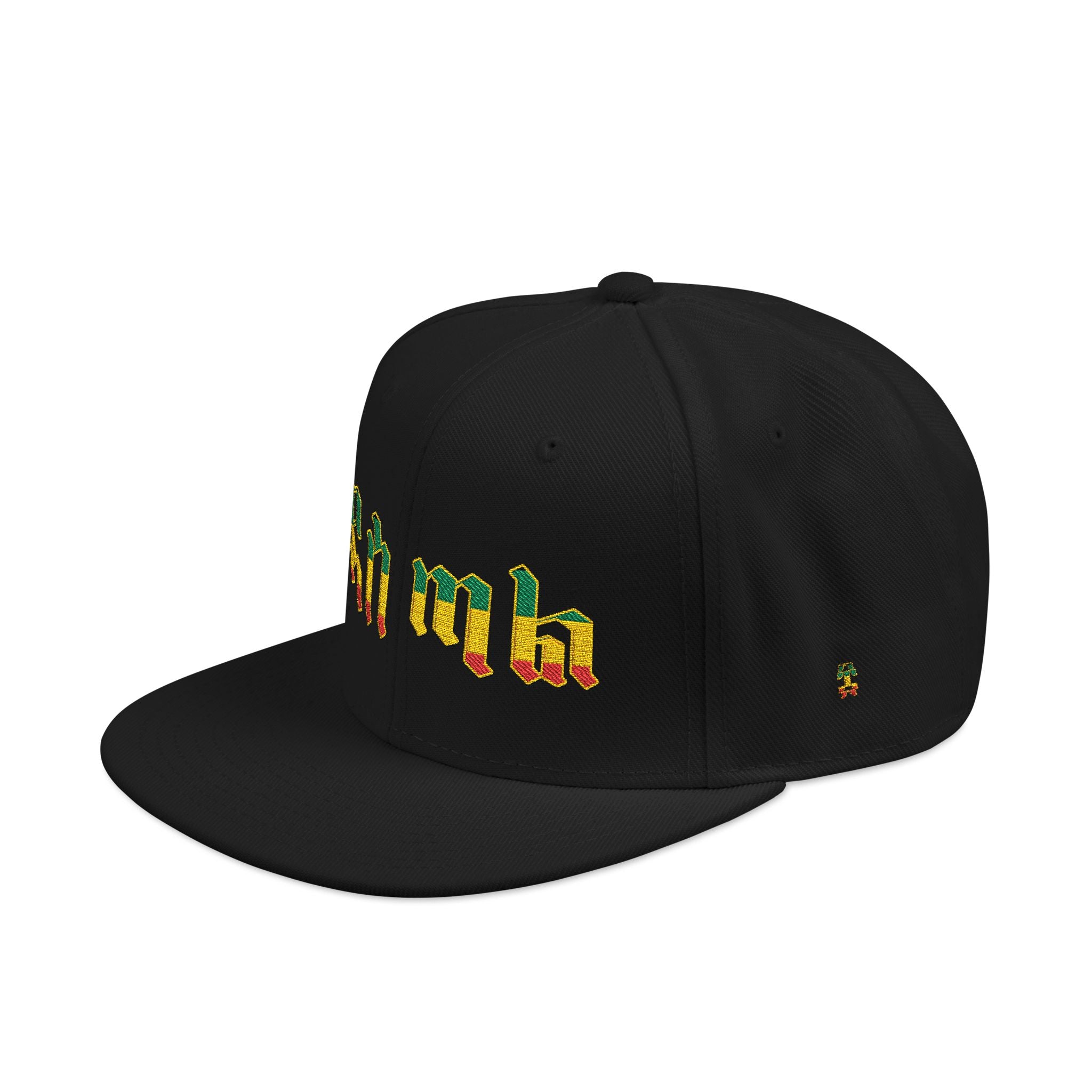 Rasta Embroidered Snapback Hat – Colorful Reggae Leaf Design