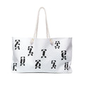 Minimalist Monogram Weekender Bag — Black Letter Pattern Tote