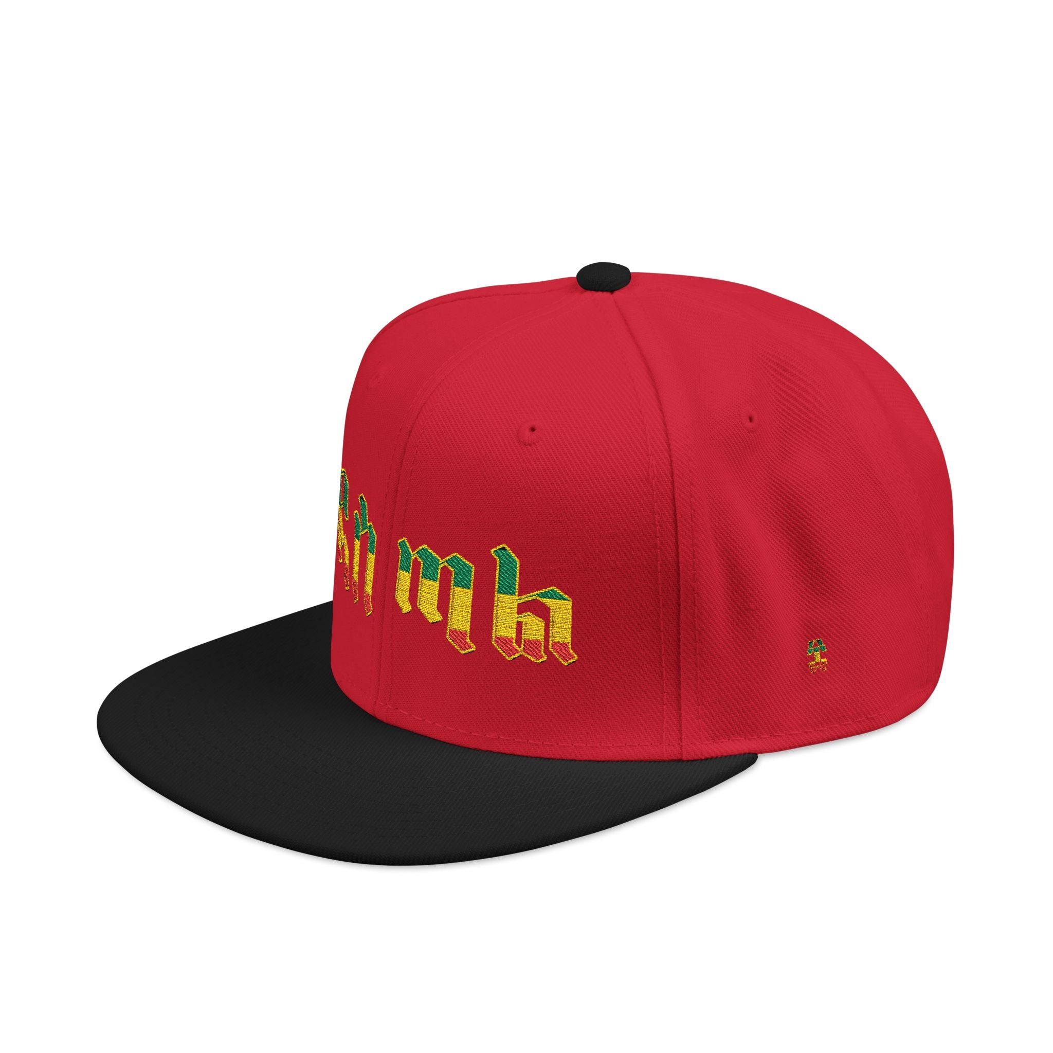 Rasta Embroidered Snapback Hat – Colorful Reggae Leaf Design
