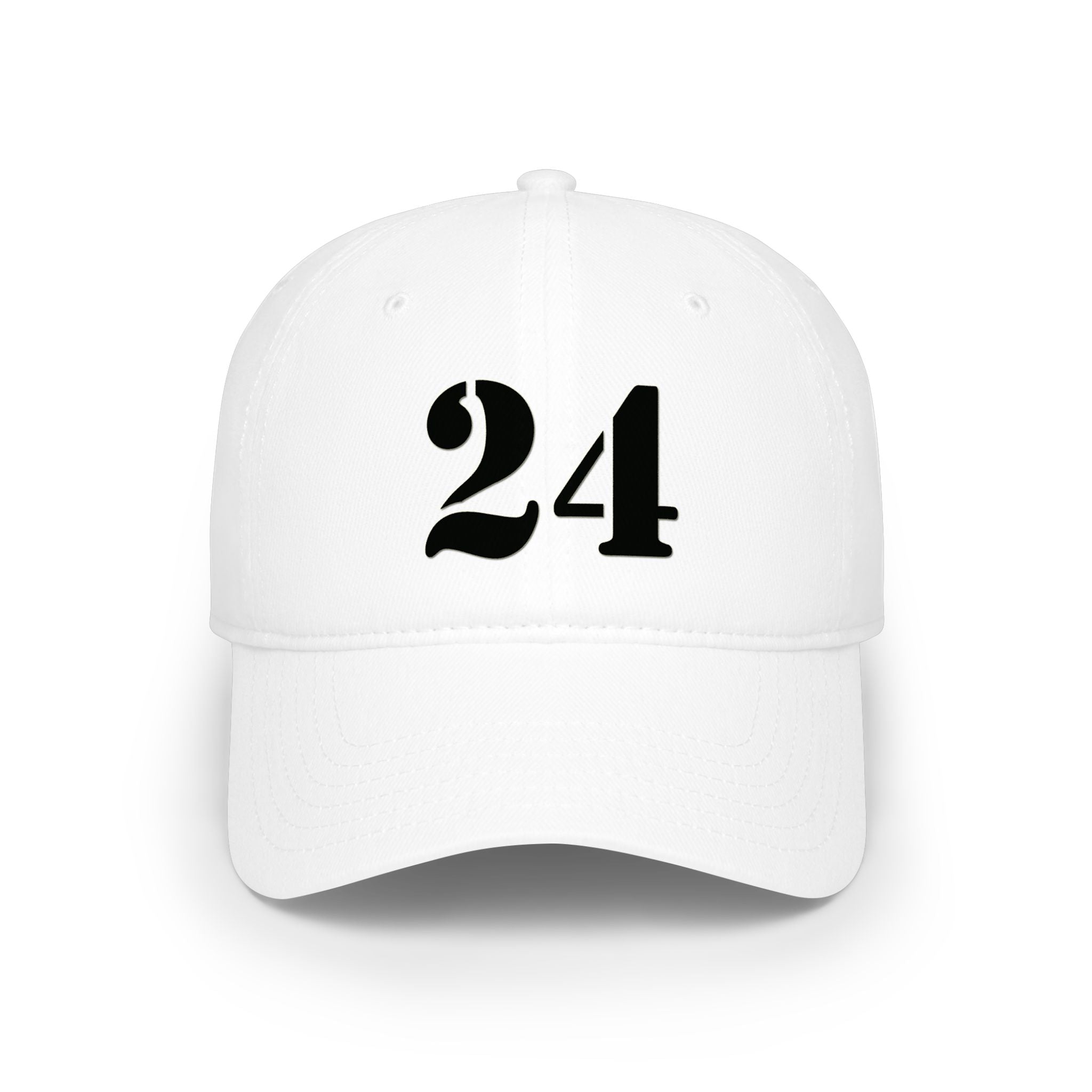 Embroidered '24' Low Profile Baseball Cap — Minimal Vintage Number Hat