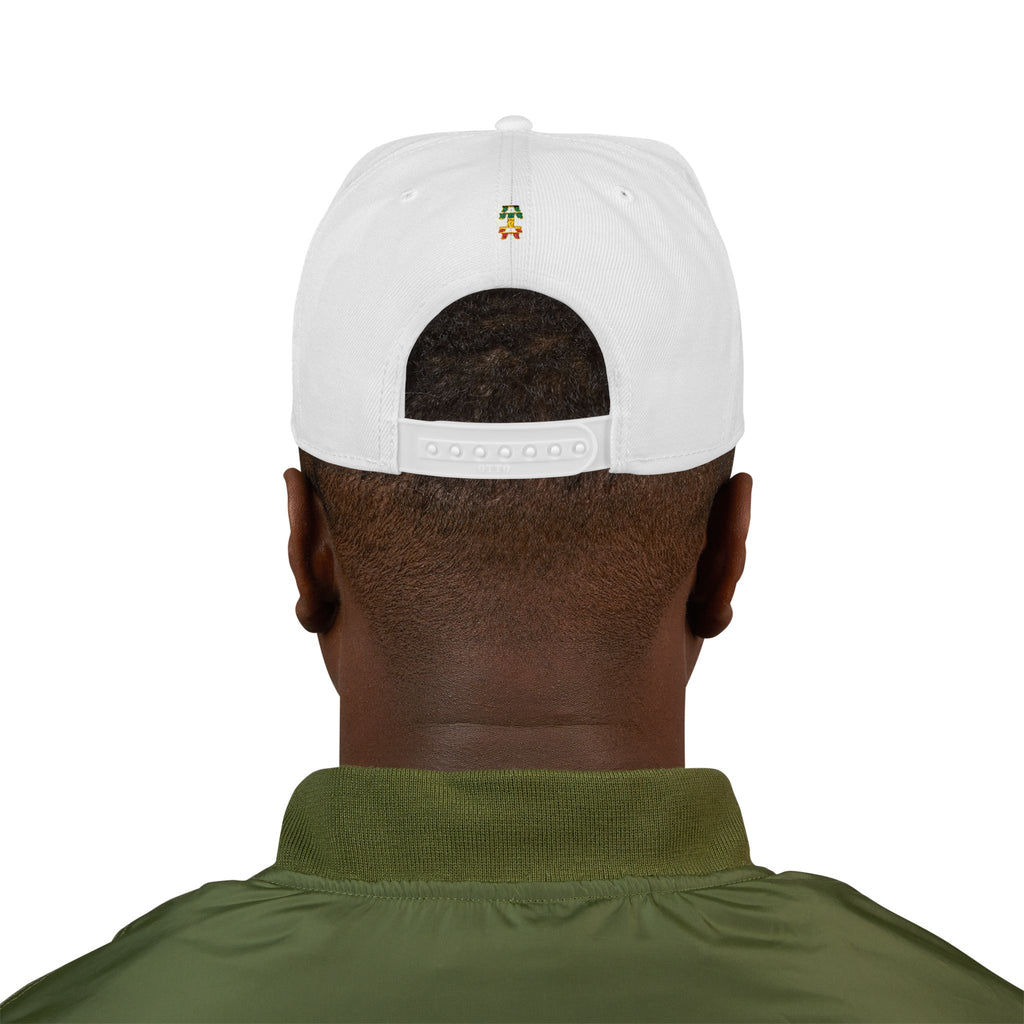 Rasta Embroidered Snapback Hat – Colorful Reggae Leaf Design