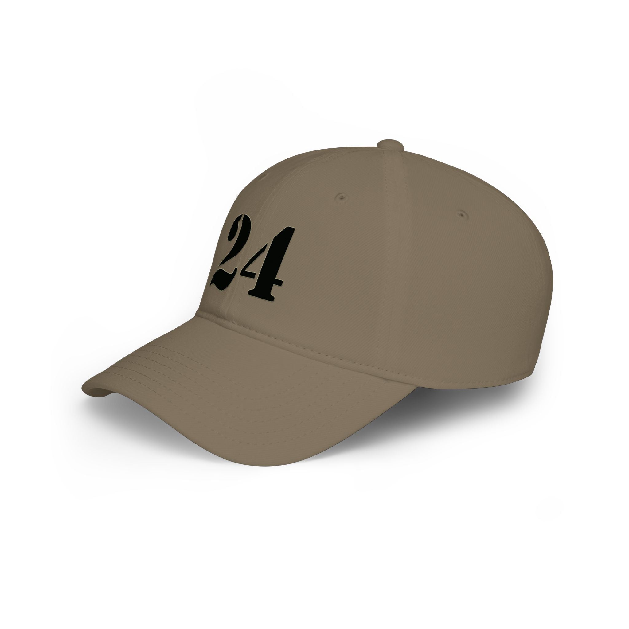 Embroidered '24' Low Profile Baseball Cap — Minimal Vintage Number Hat